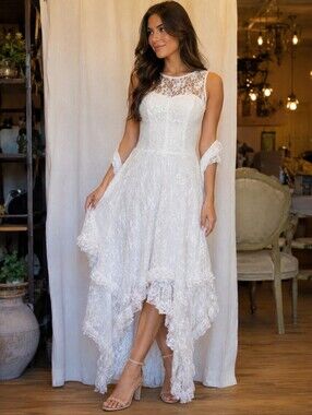 Vintage Frederick's Of Hollywood White Lace Wedding Dress